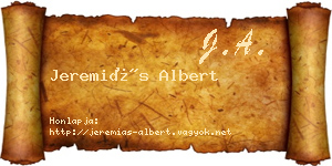 Jeremiás Albert névjegykártya