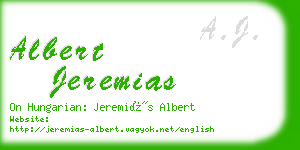 albert jeremias business card